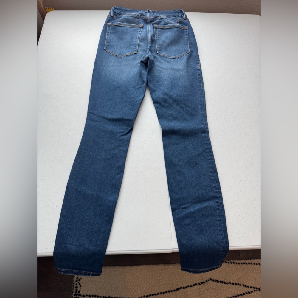 Good American Dark Blue Straight Leg Stretch Jeans - Picture 2 of 3